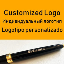 Load image into Gallery viewer, Luxury Metal Silver Black Signature Ballpoint Pens for Business Writing Office Supplies Stationery Customized Logo Name Gift
