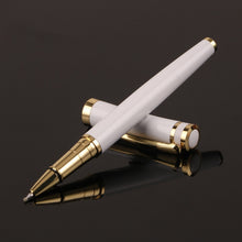 Load image into Gallery viewer, Luxury Metal Silver Black Signature Ballpoint Pens for Business Writing Office Supplies Stationery Customized Logo Name Gift
