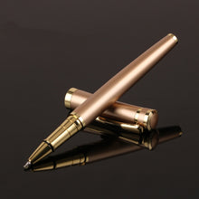 Load image into Gallery viewer, Luxury Metal Silver Black Signature Ballpoint Pens for Business Writing Office Supplies Stationery Customized Logo Name Gift
