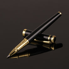 Load image into Gallery viewer, Luxury Metal Silver Black Signature Ballpoint Pens for Business Writing Office Supplies Stationery Customized Logo Name Gift
