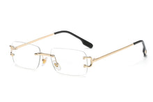 Load image into Gallery viewer, Kachawoo retro rectangular sunglasses rimless male female uv400 small sun glasses fashion blue pink gold metal birthday gifts
