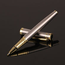 Load image into Gallery viewer, Luxury Metal Silver Black Signature Ballpoint Pens for Business Writing Office Supplies Stationery Customized Logo Name Gift
