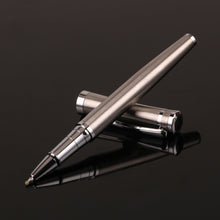 Load image into Gallery viewer, Luxury Metal Silver Black Signature Ballpoint Pens for Business Writing Office Supplies Stationery Customized Logo Name Gift
