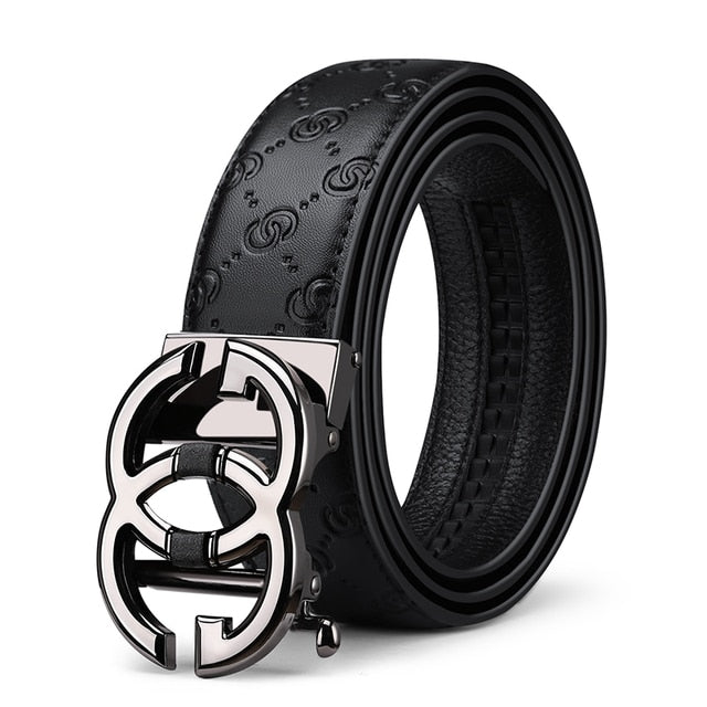 WILLIAMPOLO Genuine leather Belt Men Luxury Brand Designer fashion Top Quality Belts for Men Strap Male Metal Automatic Buckle