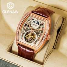 Load image into Gallery viewer, GLENAW brand watches men&#39;s automatic hollowout tourbillon mechanical watch men&#39;s fashion waterproof sports clock watch trend
