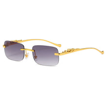 Load image into Gallery viewer, Fashion Vintage Rimless Square Sunglasses Women Men Luxury Brand Designer Popular Travel Driving Leopard Head Small Sun Glasses
