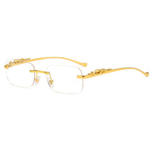 Load image into Gallery viewer, Fashion Vintage Rimless Square Sunglasses Women Men Luxury Brand Designer Popular Travel Driving Leopard Head Small Sun Glasses
