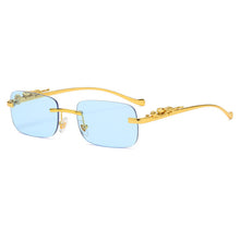 Load image into Gallery viewer, Fashion Vintage Rimless Square Sunglasses Women Men Luxury Brand Designer Popular Travel Driving Leopard Head Small Sun Glasses
