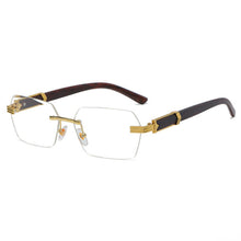 Load image into Gallery viewer, 2022 Luxury Brand Designer Square Rimless Sunglasses Women Men Fashion Vintage Popular Travel Wooden Sun Glasses Metal Shades
